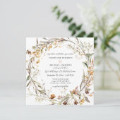 Herfst herfstbloemen Elegant Bourgondië Roos bruil Kaart (Staand voorkant)