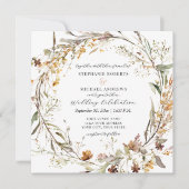 Herfst herfstbloemen Elegant Bourgondië Roos bruil Kaart (Voorkant)