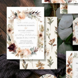 Herfst herfstbloemen Elegant Bourgondië Roos bruil Kaart