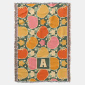 Herfst Herfstbloemen & pompoenen Boho Groen Plaid Deken (Voorkant Verticaal)