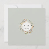 Herfst herfstbloemen wilde bloemen ivoor bruiloft kaart (Achterkant)