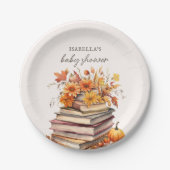 Herfst Herfstboek Thema | Baby Shower Papieren Bordje (Voorkant)