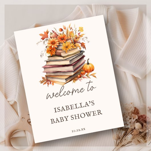 Herfst Herfstboek Thema Baby shower Welkomstbord Poster