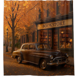 Herfst/Herfstboekwinkel & auto Douchegordijn