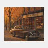Herfst/Herfstboekwinkel & auto Fleece Deken (Voorkant (Horizontaal))