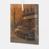 Herfst/Herfstboekwinkel & auto Glas Ornament (Voorkant links)