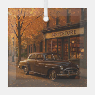  Herfst/Herfstboekwinkel & auto Glas Ornament