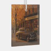  Herfst/Herfstboekwinkel & auto Glas Ornament (Voorkant Rechts)