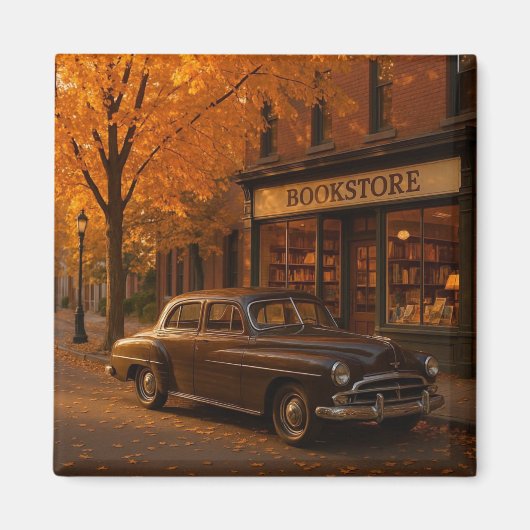 Herfst/Herfstboekwinkel & auto Magneet (Voorkant)