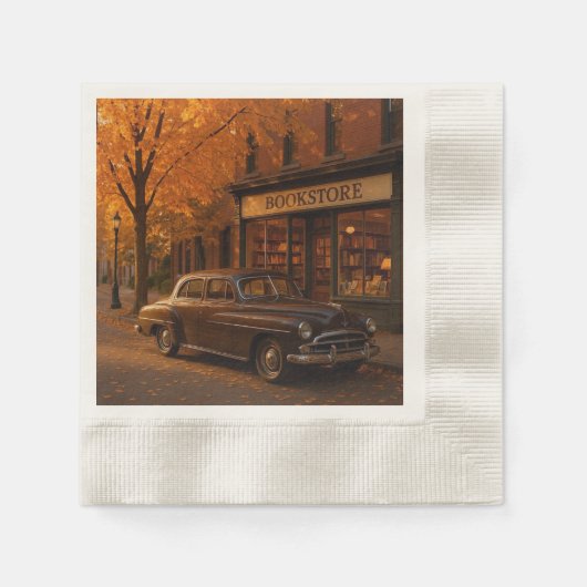  Herfst/Herfstboekwinkel & auto Servet (Voorkant)