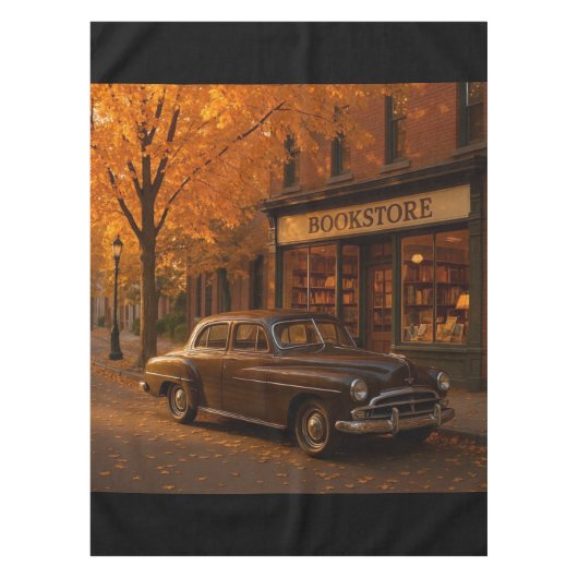Herfst/Herfstboekwinkel & auto Tafelkleed (Voorkant)