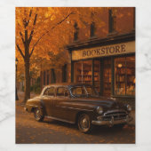Herfst/Herfstboekwinkel & auto Wijn Etiket (Enkel label)