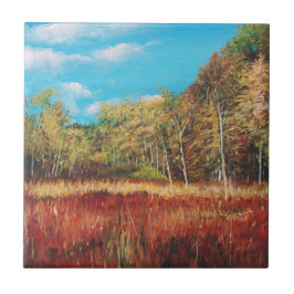 Herfst herfstbomen Landschapskunst Keramische Tege Tegeltje