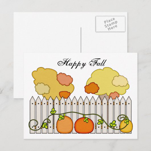 Herfst Herfstbomen Pompoenpittenhek Briefkaart (Voorkant / Achterkant)