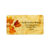 herfst herfstbruiloft verlaat terugzendadres label (Voorkant)