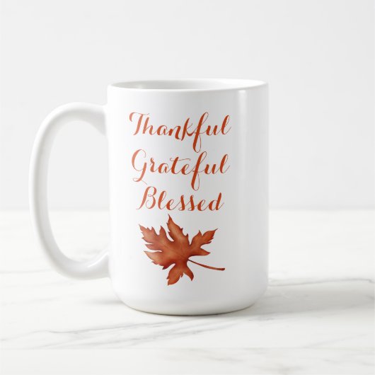 Herfst Herfstgebladerte dankbaar gezegend Koffiemok (Links)