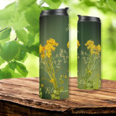 Herfst herfstgeel op groen Inspirerend Thermosbeker