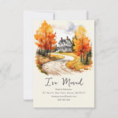 Herfst herfsthuis | Nieuw thuisadres Aankondiging (Voorkant)