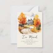 Herfst herfsthuis | Nieuw thuisadres Notitiekaartje (Voorkant)