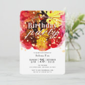 Herfst / Herfstkleur verlaat verjaardagsuitnodigin Kaart (Staand voorkant)