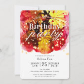 Herfst / Herfstkleur verlaat verjaardagsuitnodigin Kaart (Voorkant)