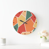 Herfst herfstkleuren geometrische muurkunst Home D Grote Klok (Huis)