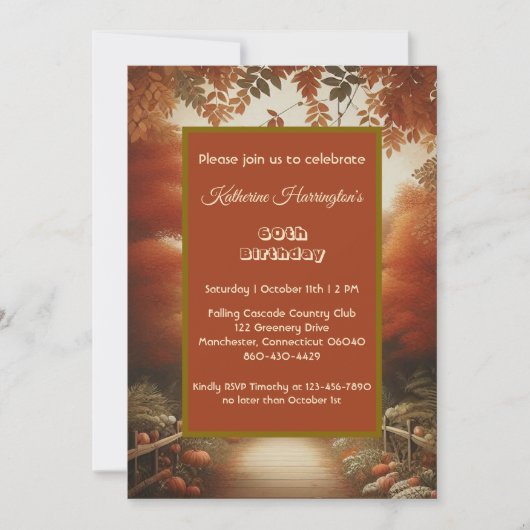 Herfst Herfstlandschap Pompoen Patch 60e Verjaarda Kaart (Voorkant)