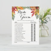 Herfst herfstloof Bruid of Bruidegom spel bewerkba Kaart (Staand voorkant)