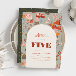 Herfst/Herfstpaddenstoel & Wildflower Sage Verjaar Kaart