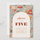 Herfst/Herfstpaddenstoel & Wildflower Sage Verjaar Kaart (Voorkant)