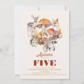 Herfst/herfstpaddenstoel Woodland Animals Verjaard Kaart (Voorkant)