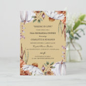 Herfst herfstpompoen bloemenrepetitie diner kaart (Staand voorkant)