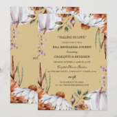 Herfst herfstpompoen bloemenrepetitie diner kaart (Voorkant / Achterkant)