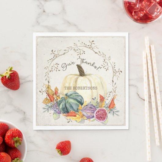 Herfst Herfstseizoen Geef Bedankt Pompoen Oogst Servet (Insitu)