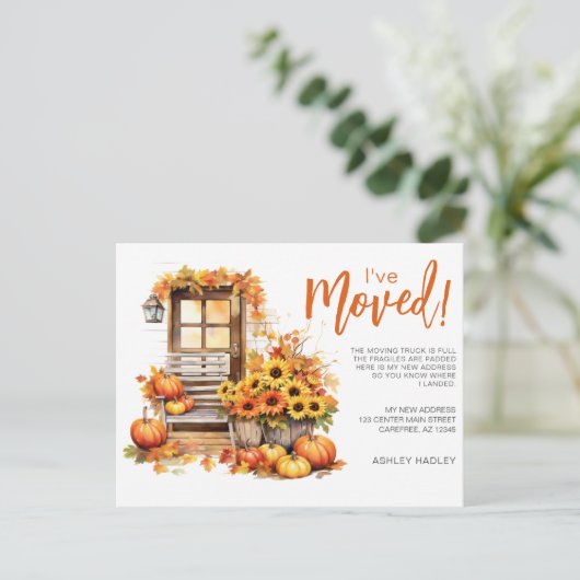 Herfst herfstseizoen verplaatsen aankondigingskaart (Staand voorkant)