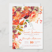 Herfst Herfsttuin Bloemzoet 16 Verjaardagsfeest Kaart (Voorkant)