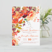 Herfst Herfsttuin Bloemzoet 16 Verjaardagsfeest Kaart (Staand voorkant)