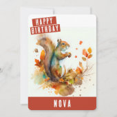Herfst / Herfstvibes Eekhoorn Verjaardag Kaart (Voorkant)