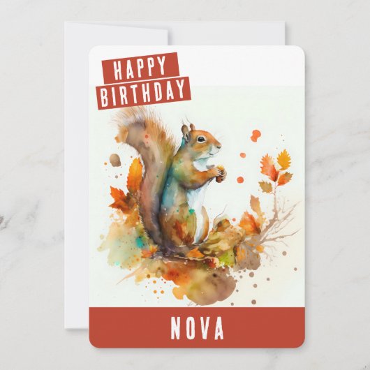 Herfst / Herfstvibes Eekhoorn Verjaardag Kaart (Voorkant)