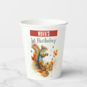 Herfst / Herfstvibes Eekhoorn - Verjaardag Papieren Bekers (Achterkant)