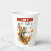 Herfst / Herfstvibes Eekhoorn - Verjaardag Papieren Bekers (Voorkant)