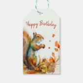 Herfst / Herfstvibes Eekhoorn - Verjaardagsfeest - Cadeaulabel (Voorkant)