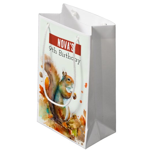 Herfst / Herfstvibes Eekhoorn - Verjaardagsfeest - Klein Cadeauzakje (Voorkant Gekanteld)