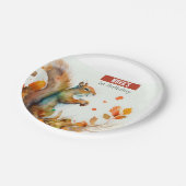 Herfst / Herfstvibes Eekhoorn - Verjaardagsfeest - Papieren Bordje (Gekanteld)