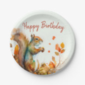 Herfst / Herfstvibes Eekhoorn - Verjaardagsfeest - Papieren Bordje (Voorkant)