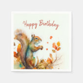 Herfst / Herfstvibes Eekhoorn - Verjaardagsfeest - Servet (Voorkant)