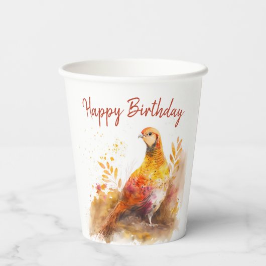 Herfst / Herfstvibes Pheasant - Verjaardagsfeest - Papieren Bekers (Achterkant)