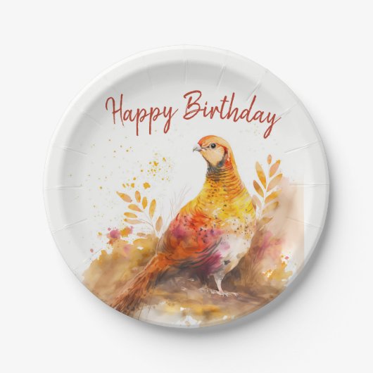 Herfst / Herfstvibes Pheasant - Verjaardagsfeest - Papieren Bordje (Voorkant)