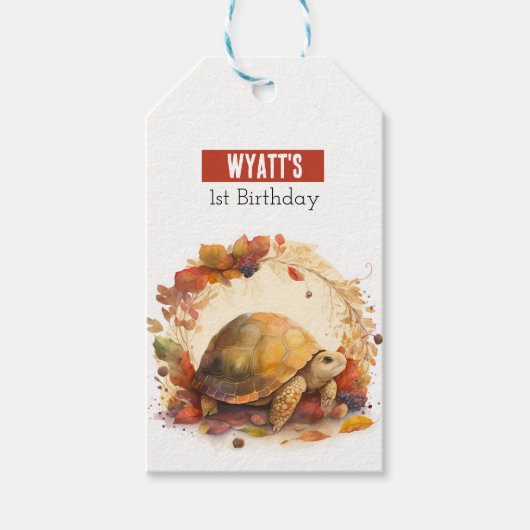 Herfst / Herfstvibes Tortoise - Verjaardagsfeest - Cadeaulabel (Voorkant)