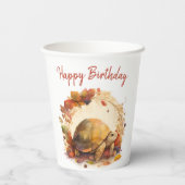 Herfst / Herfstvibes Tortoise - Verjaardagsfeest - Papieren Bekers (Achterkant)